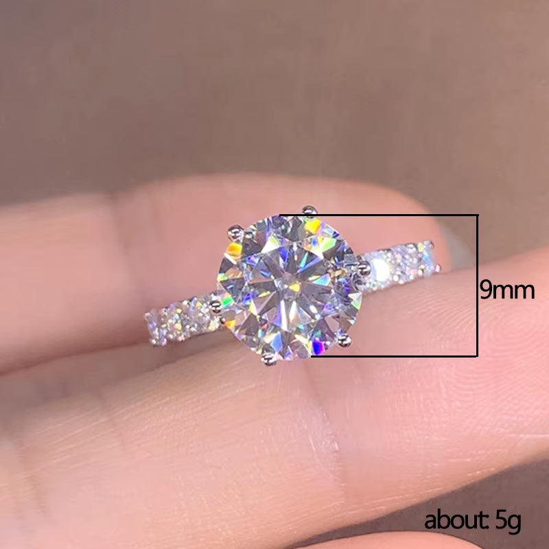 Platinum-plated Crystal Ring Women's Jewelry Wedding Diamond Ring