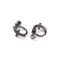 Men's Hoop Earrings Classic Hip Hop Style with 5A Zircon Trendy Clip-On Cross Spiral Buckle Black Personality Ear Jewelry