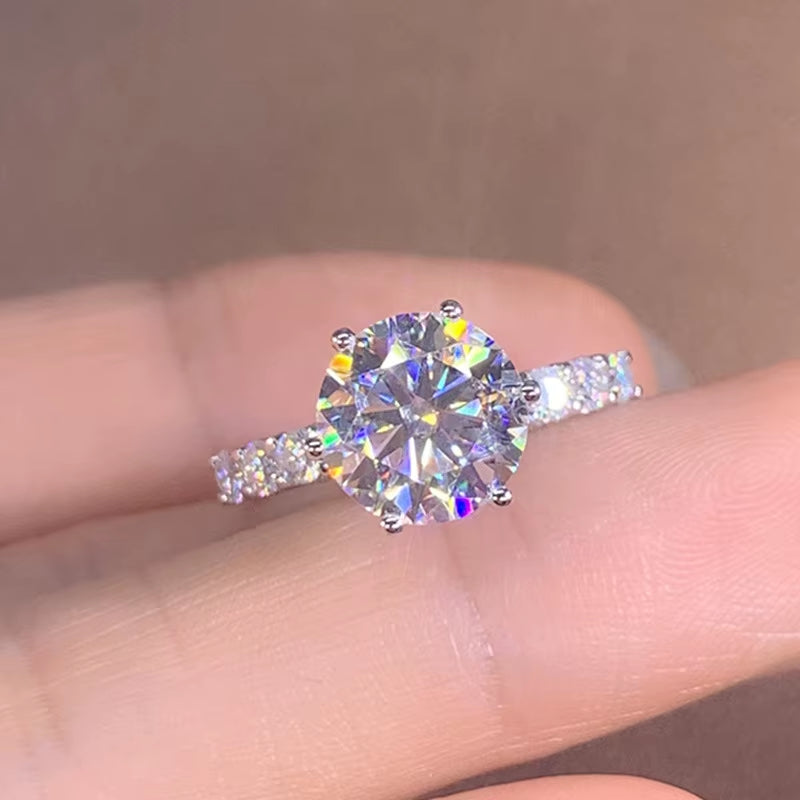 Platinum-plated Crystal Ring Women's Jewelry Wedding Diamond Ring