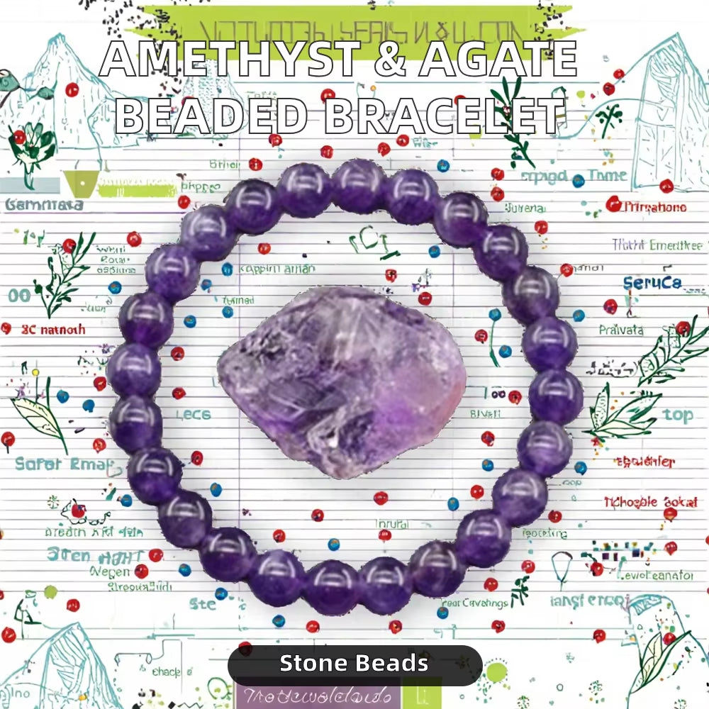 High Quality Elastic Stretch for Bracelet for Women 8mm Fashion Crystal Beaded Natural Stone Agate Trendy Quartz Jewelry Gift