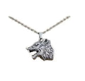 Vintage Norse Vikings Wolf Pendant Necklace Women's Punk Lucky Charm Animal Jewelry Rope Chain Zinc Alloy