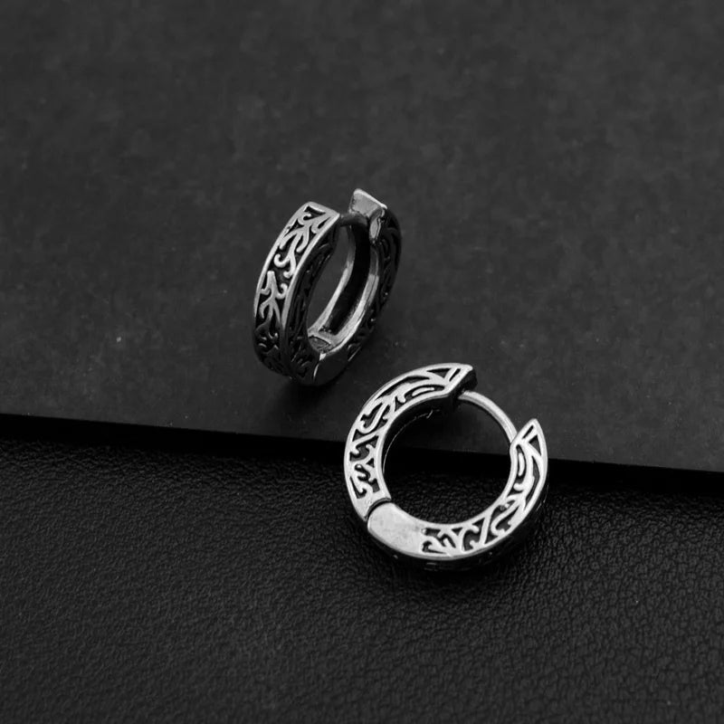 Retro Pattern Dangle Earrings for Men and Women New National Style with High Sense of Personality Fashion Design
