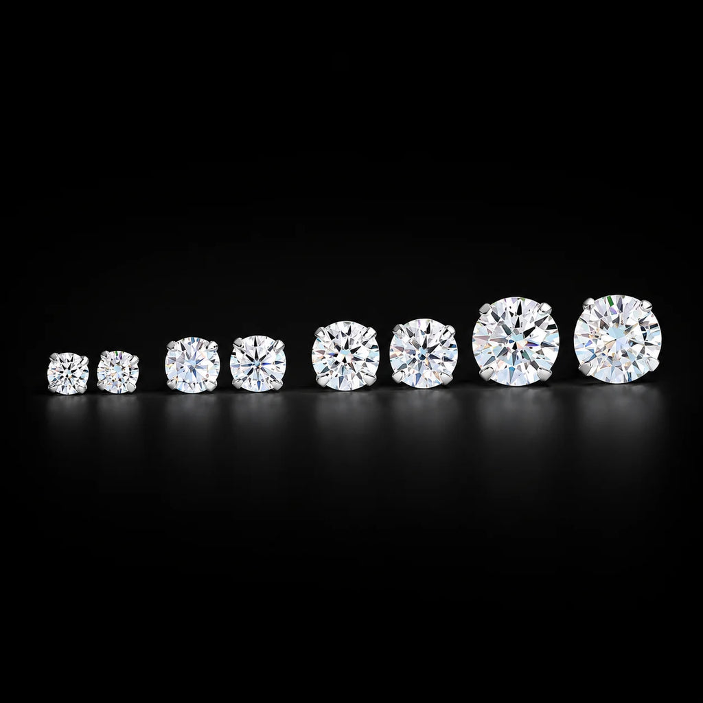Moissanite Earrings 3mm 4mm 5mm 6.5mm Solitaire Gemstone Earrings Fine 925 Sterling Silver Stud Earrings