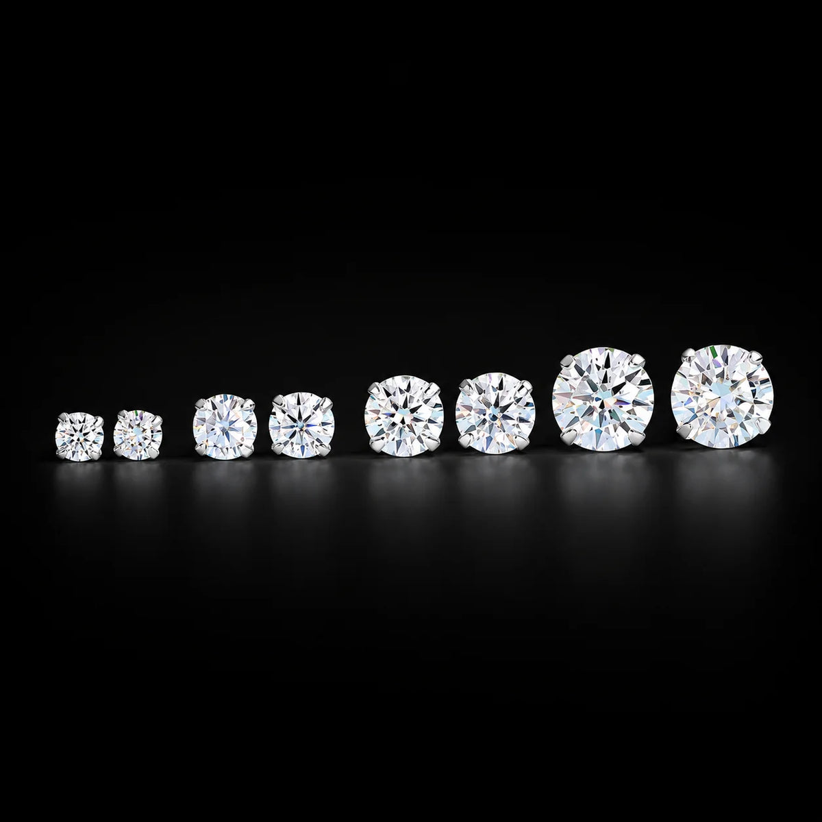 Moissanite Earrings 3mm 4mm 5mm 6.5mm Solitaire Gemstone Earrings Fine 925 Sterling Silver Stud Earrings