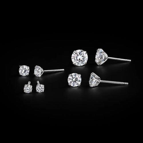 Moissanite Earrings 3mm 4mm 5mm 6.5mm Solitaire Gemstone Earrings Fine 925 Sterling Silver Stud Earrings