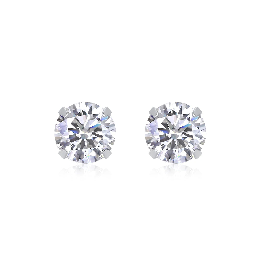 Moissanite Earrings 3mm 4mm 5mm 6.5mm Solitaire Gemstone Earrings Fine 925 Sterling Silver Stud Earrings