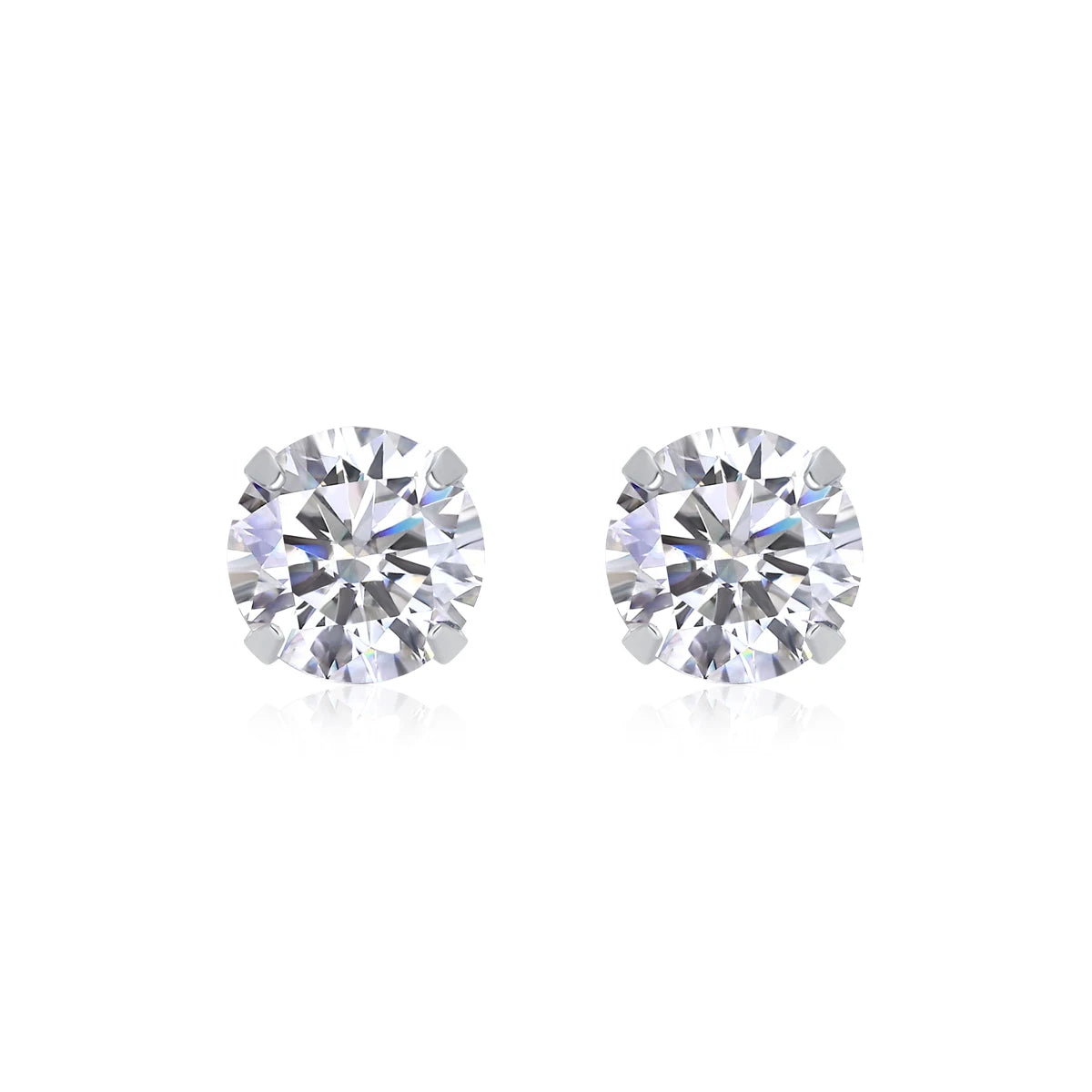 Moissanite Earrings 3mm 4mm 5mm 6.5mm Solitaire Gemstone Earrings Fine 925 Sterling Silver Stud Earrings