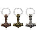 Scandinavian Keychains Charm Hammer Mjolnir Viking Amulet Metal Norse Jewelry with Offset Printing for Key Holder