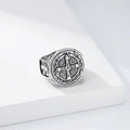 Saint Benedict Exorcism Amulet Men Rings Stainless Steel Women Jewelry Punk Rock Cool Stuff Fashion Accessories Gift